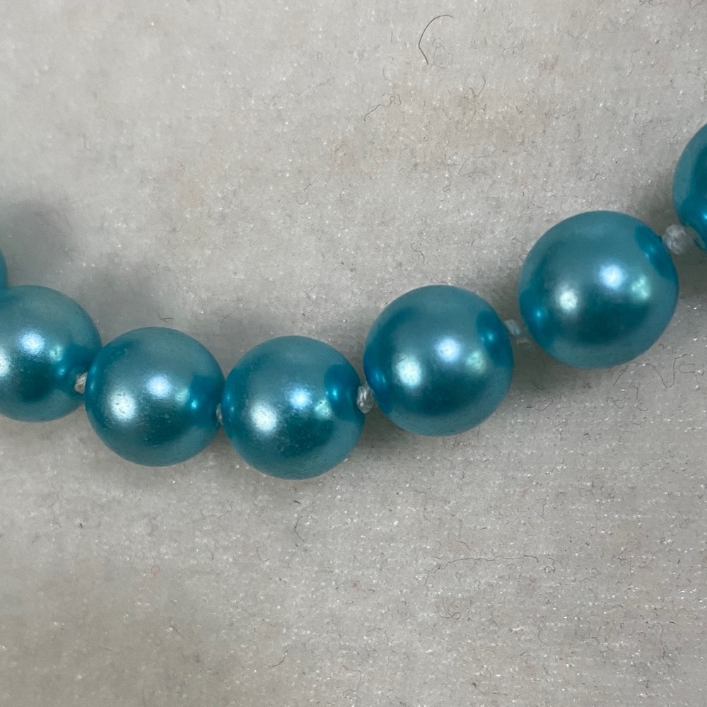 Tiffany Blue Teal Freshwater Cultured Pearl Necklace & Bracelet Set - Picture 11 of 16